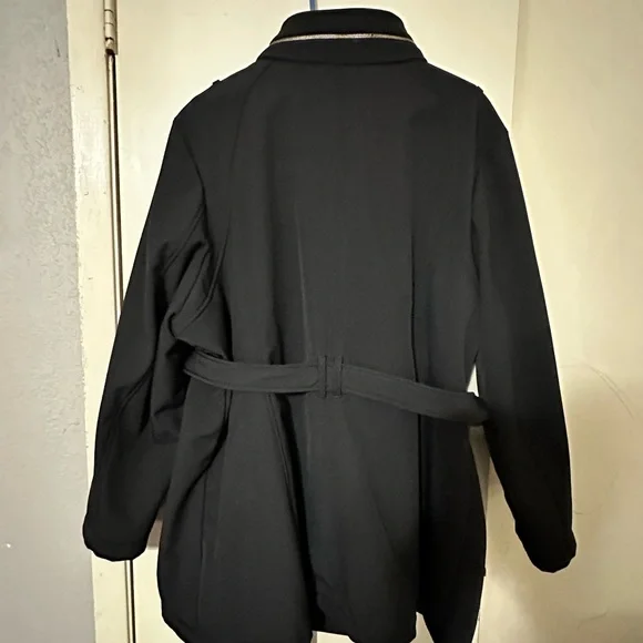 Michael Kors Black Trench Coat with Belt - Picture 3 of 4